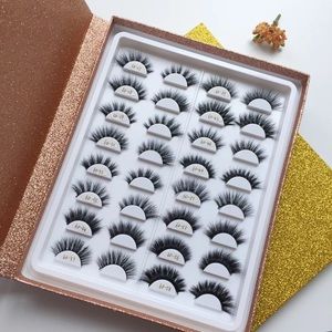 16 pairs mink and faux mink eyelashes